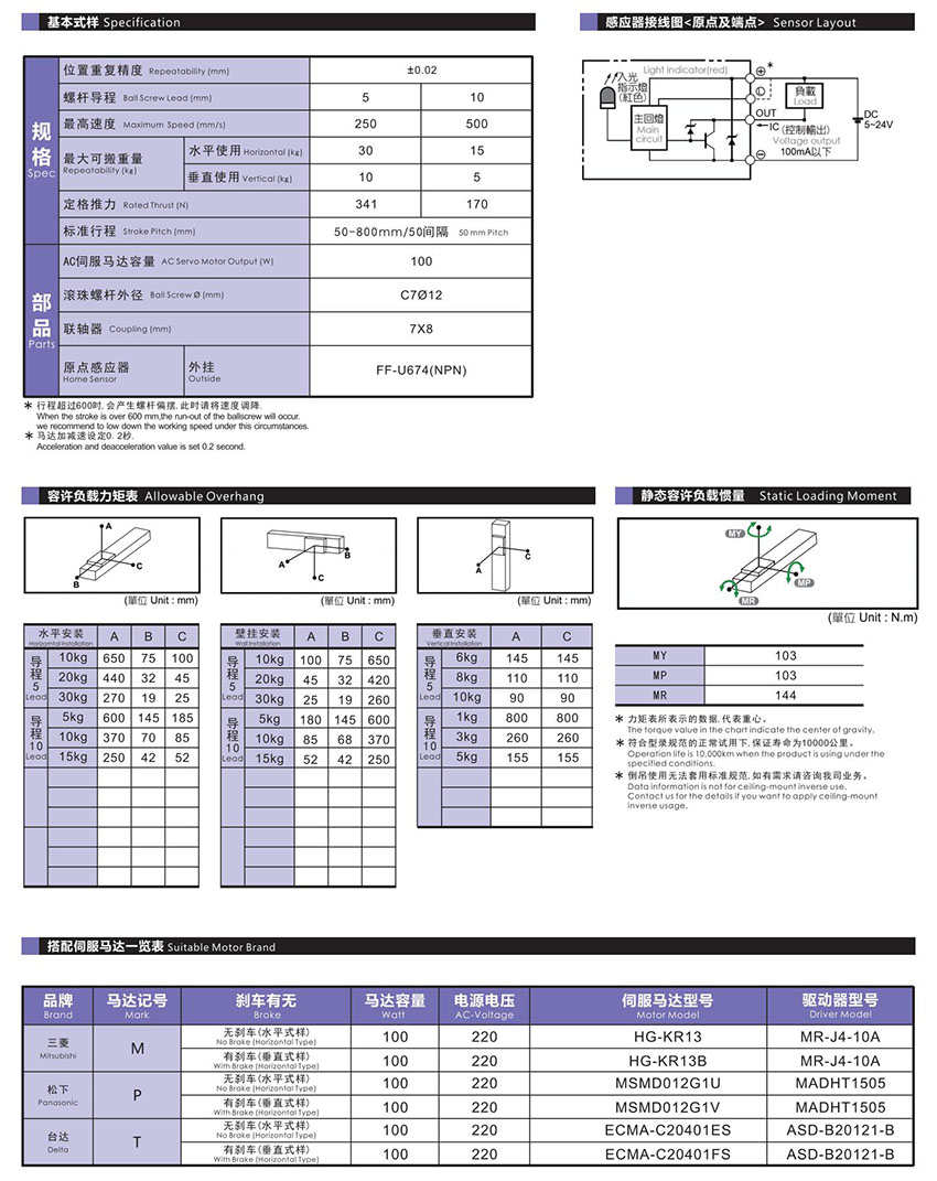 领航自动化内嵌式直线滑台