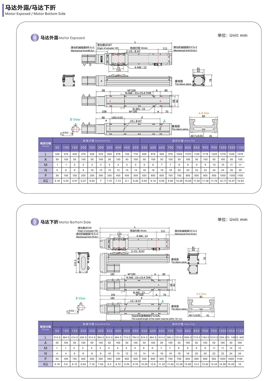 领航内嵌式直线滑台2D